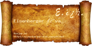 Eisenberger Éva névjegykártya